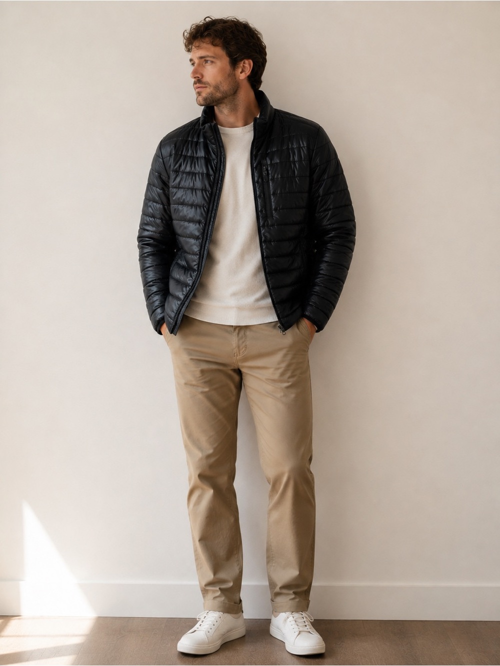 Vintage J.Crew 3-in-1 System Quilted Puffer Jacket Black Mens L